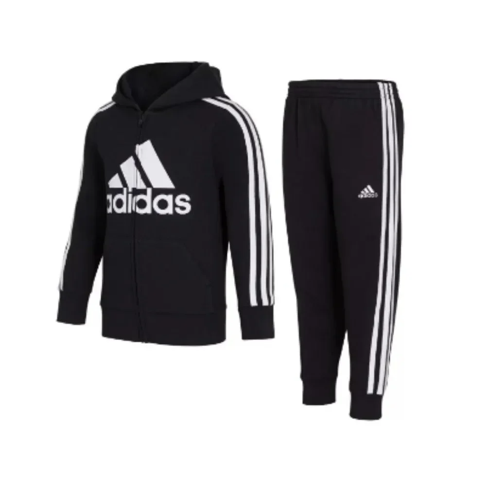 Adidas Little Boys Zip Front Essential Fleece Hoodie and Jogger - Picture 16 of 16